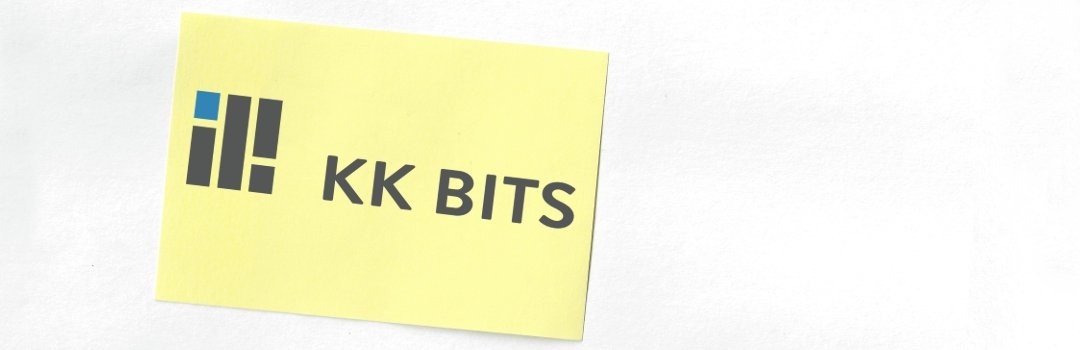 Žltý poznámkový lístok s logom KK Bits